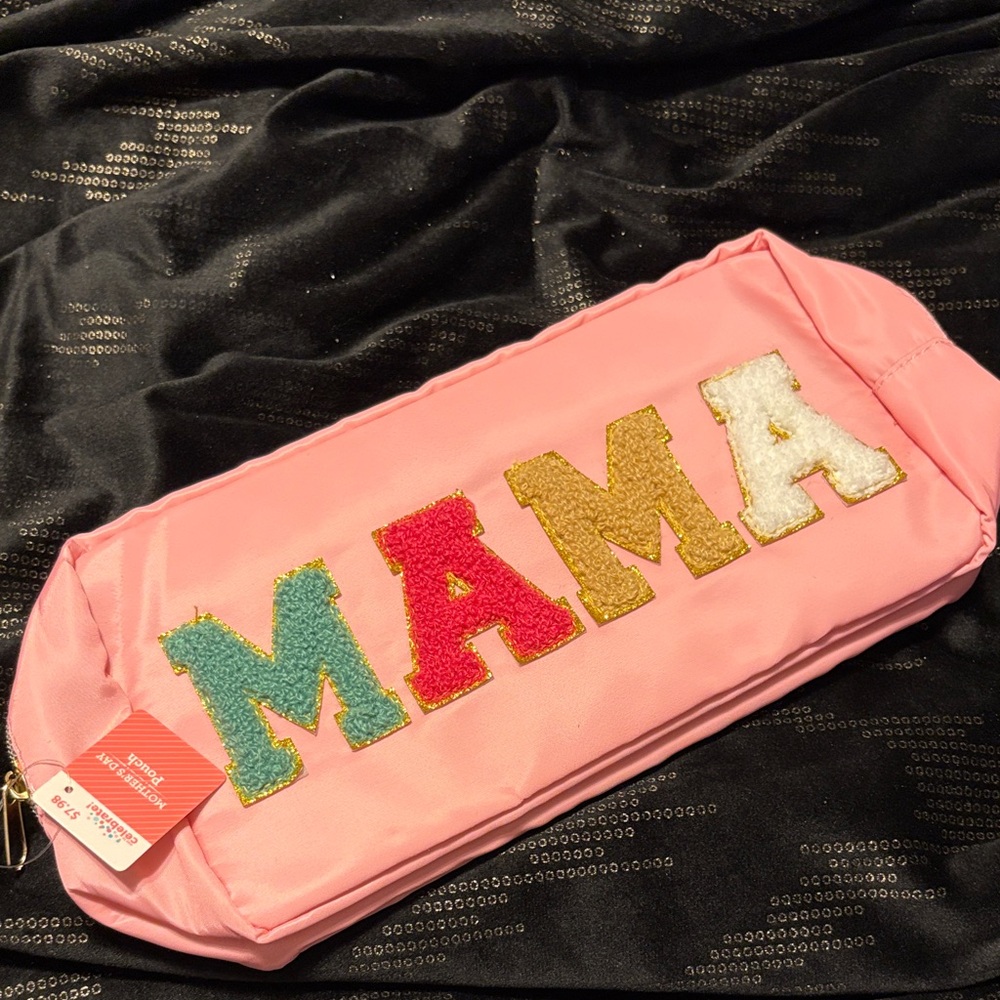 Pink 'MAMA' Sequin Pouch